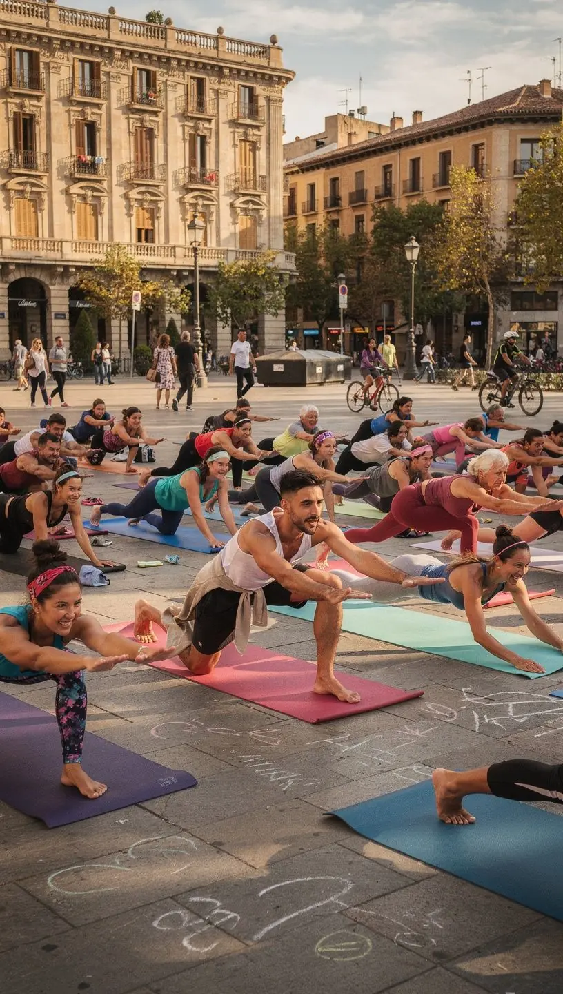 Un grupo de practicantes de yoga en una clase, enfocados en fortalecer su núcleo mediante ejercicios específicos.